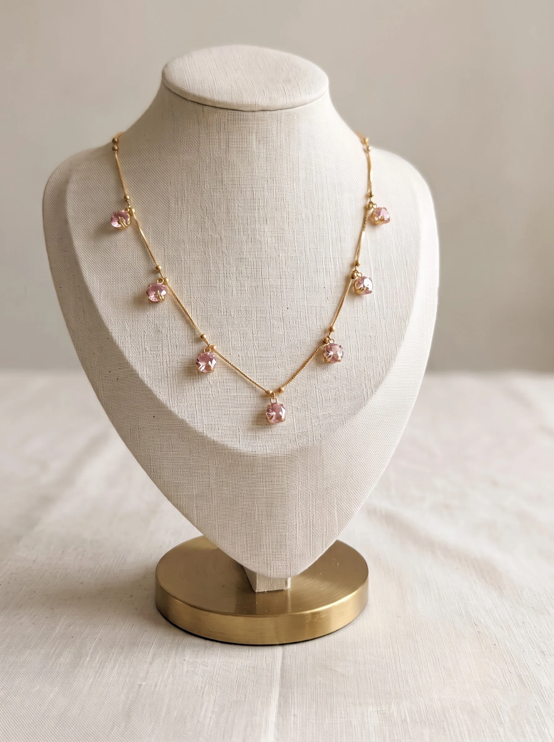 Gold Blush Pink Necklace