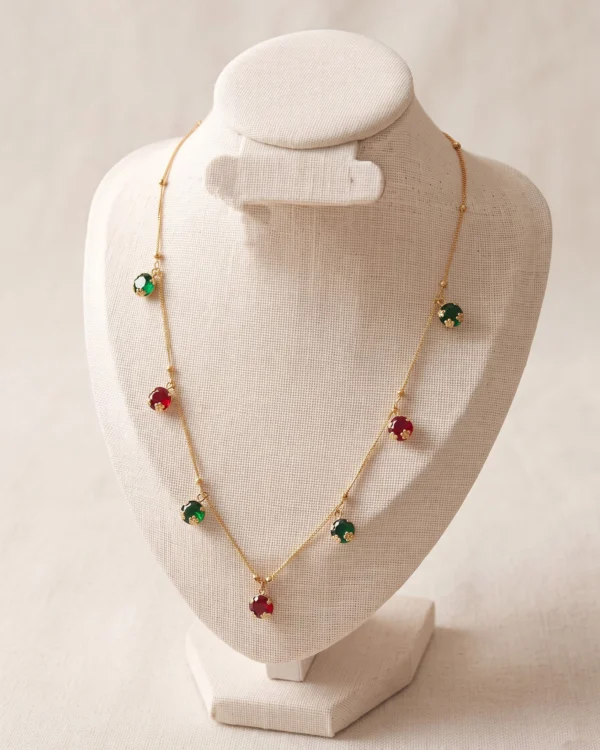 Gold Multi Floral Necklace