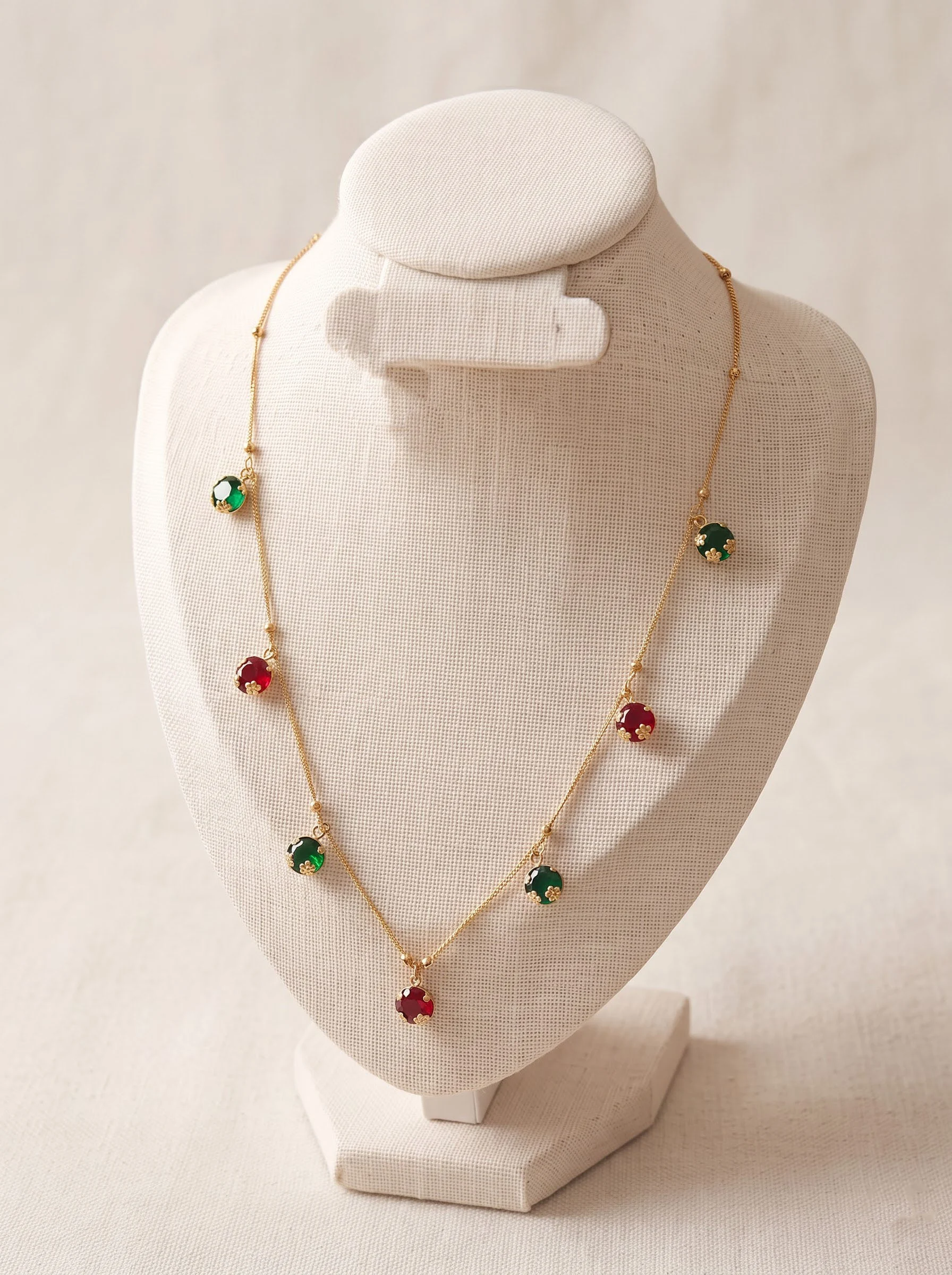 Gold Multi Floral Necklace
