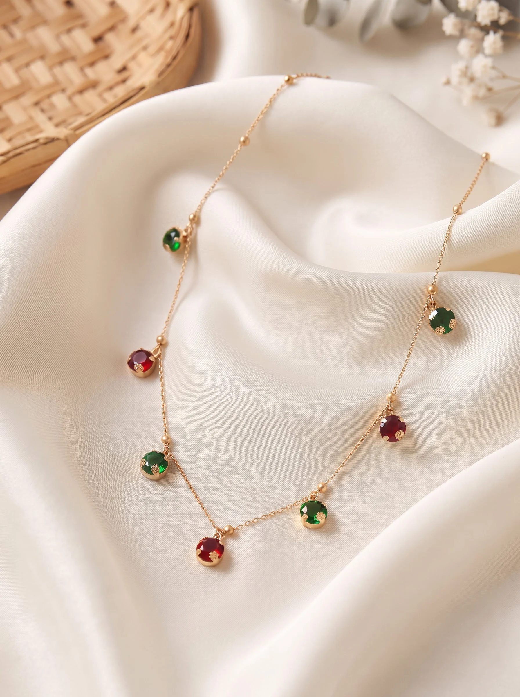 Gold Multi Floral Necklace - Image 4