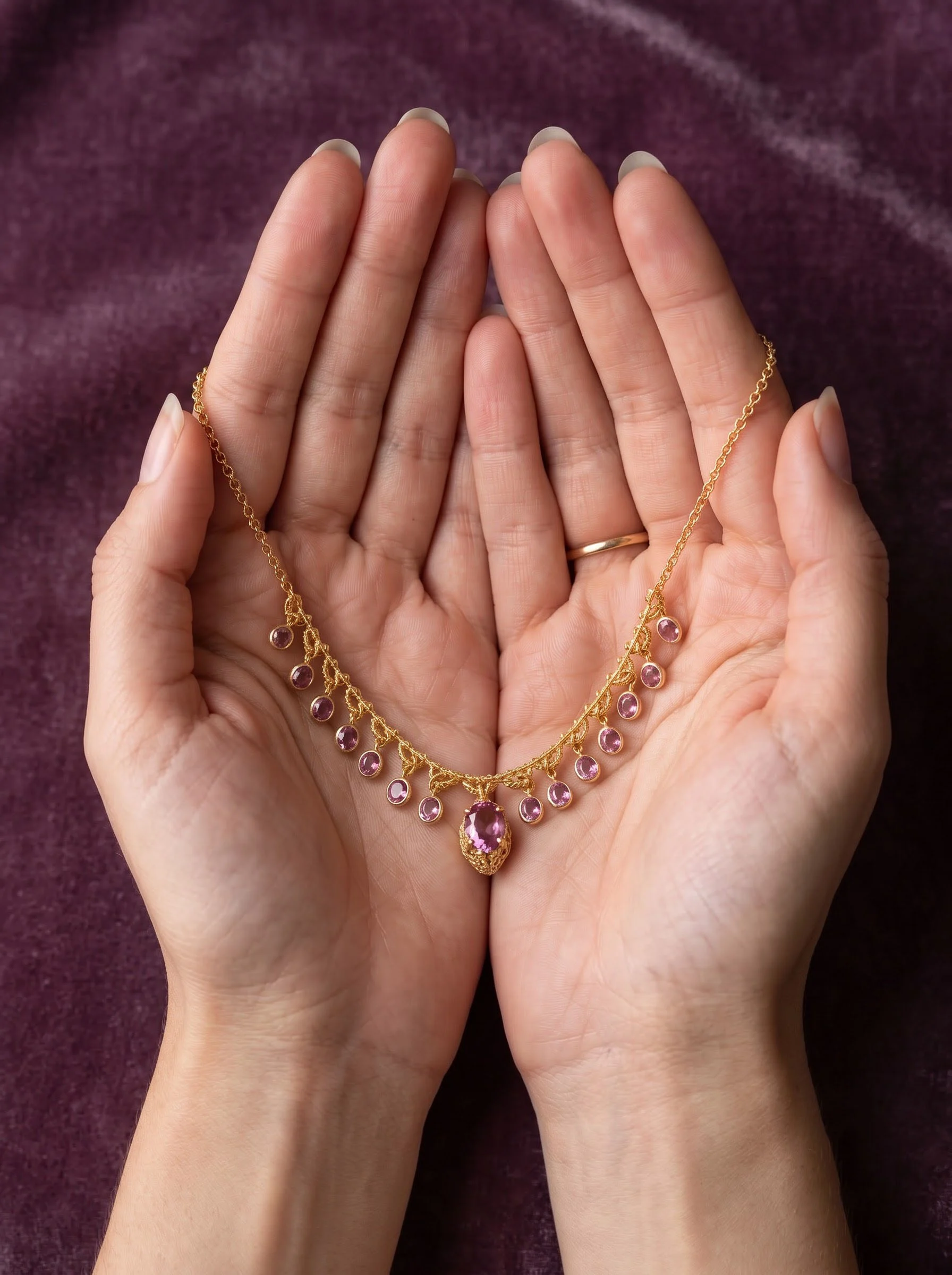 Pink Drop Chain Necklace - Image 2