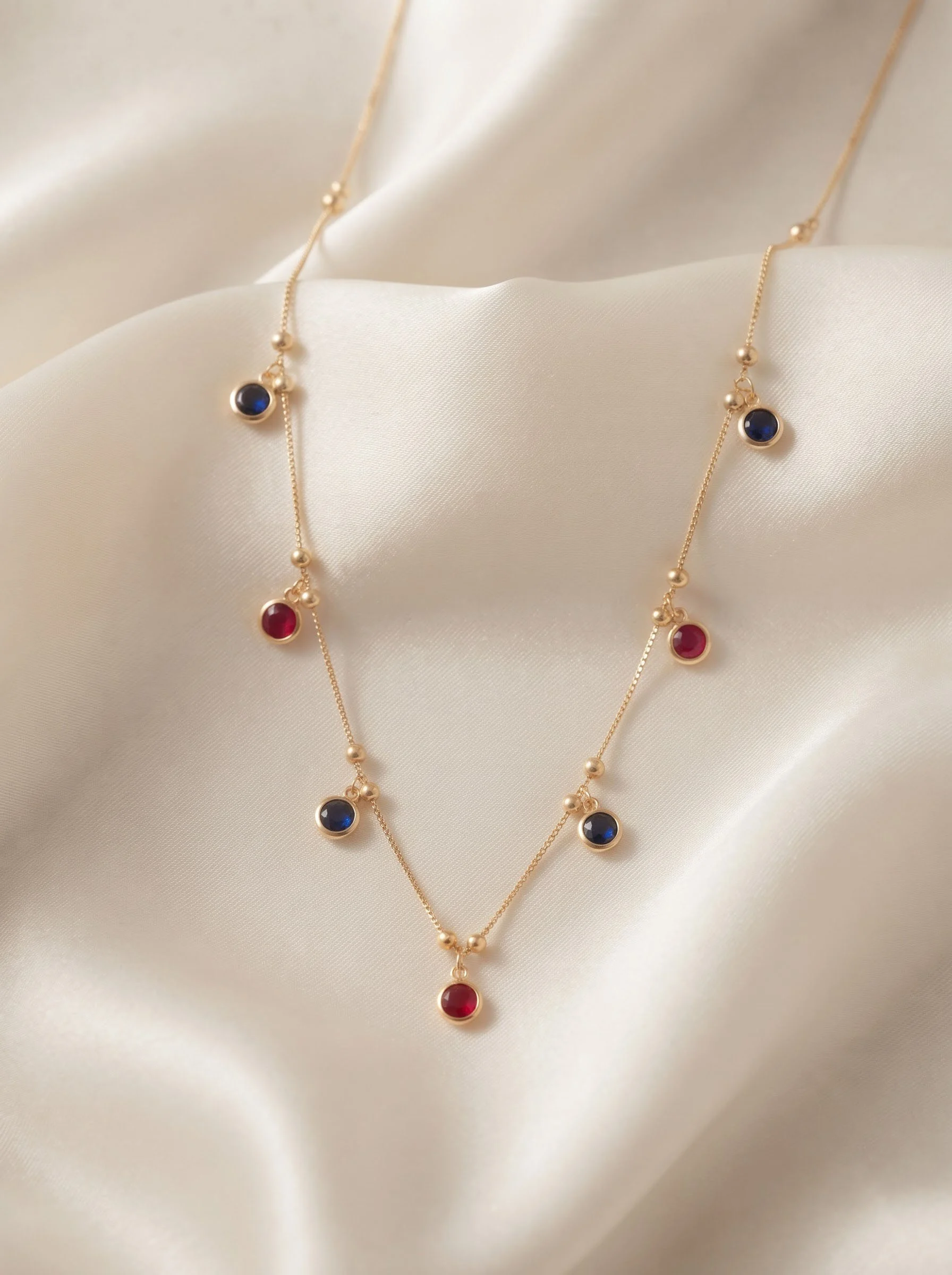 Gold Blue Red Necklace - Image 2