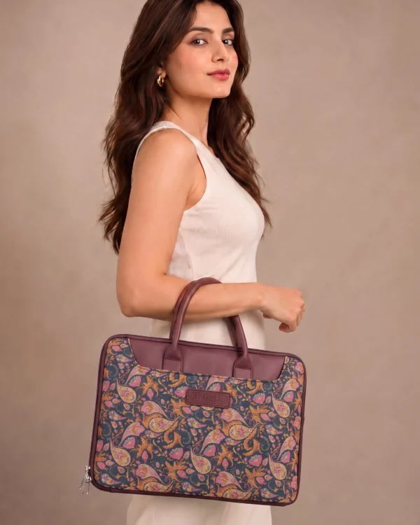 Dark Paisley Print Laptop Bag