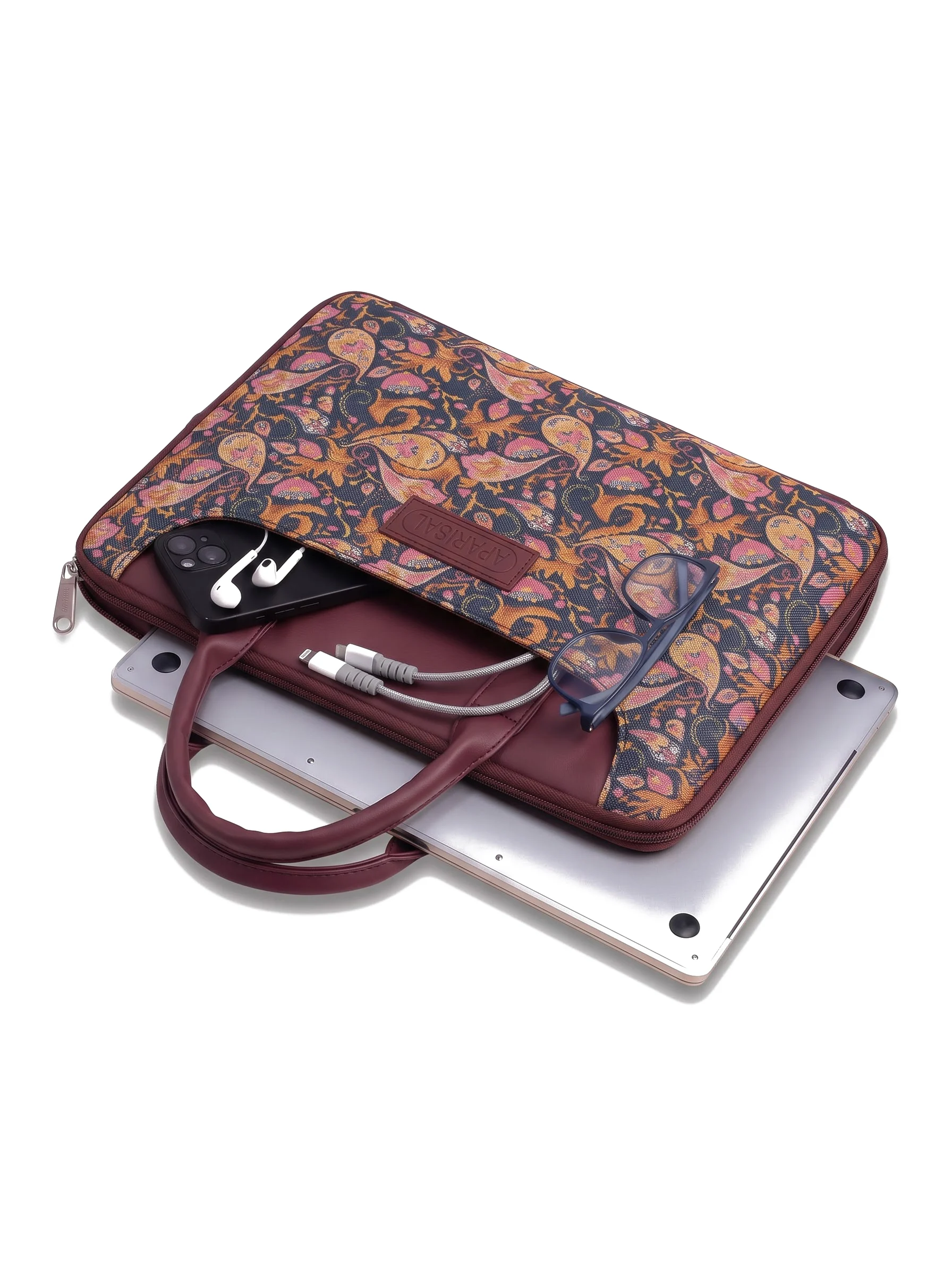 Dark Paisley Print Laptop Bag - Image 3