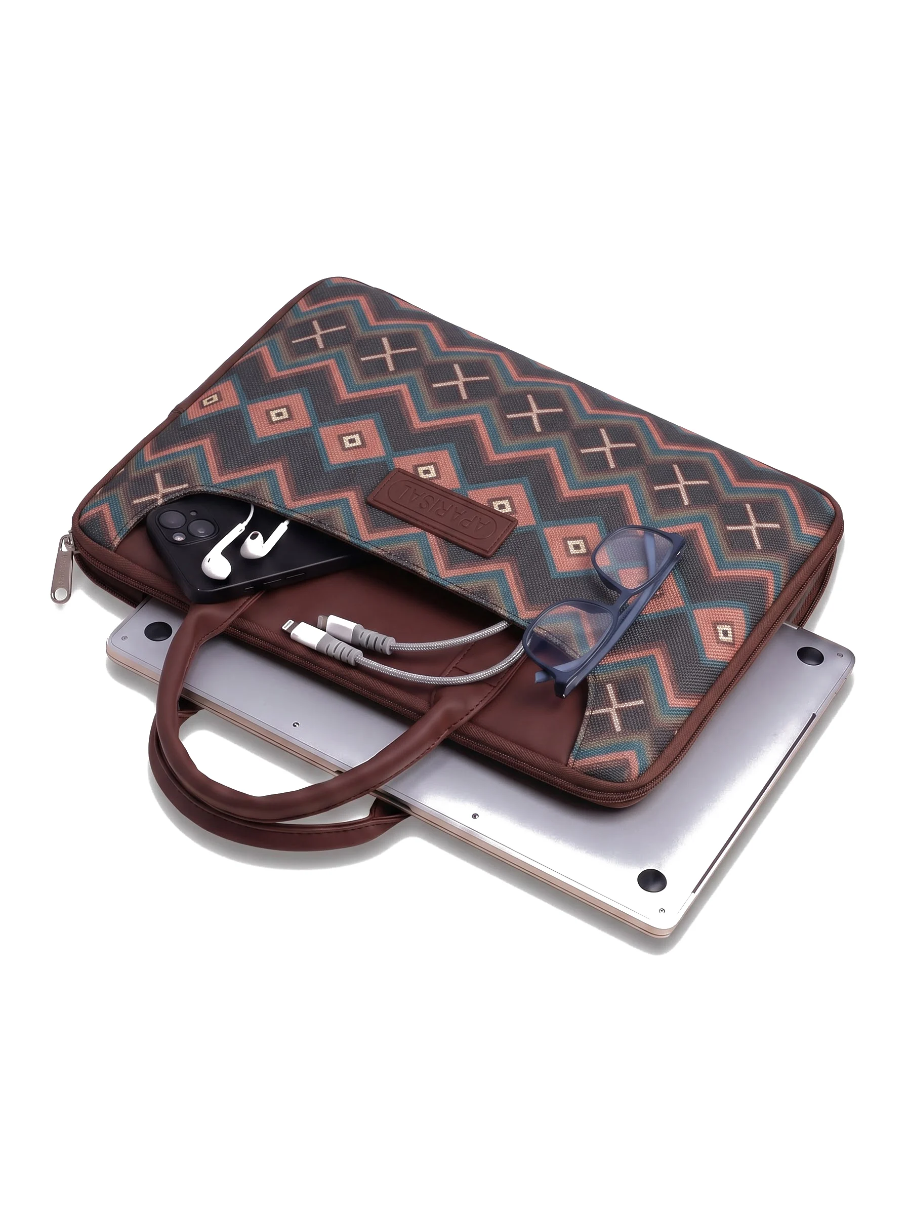 Chevron Geometric Print Laptop Bag - Image 3