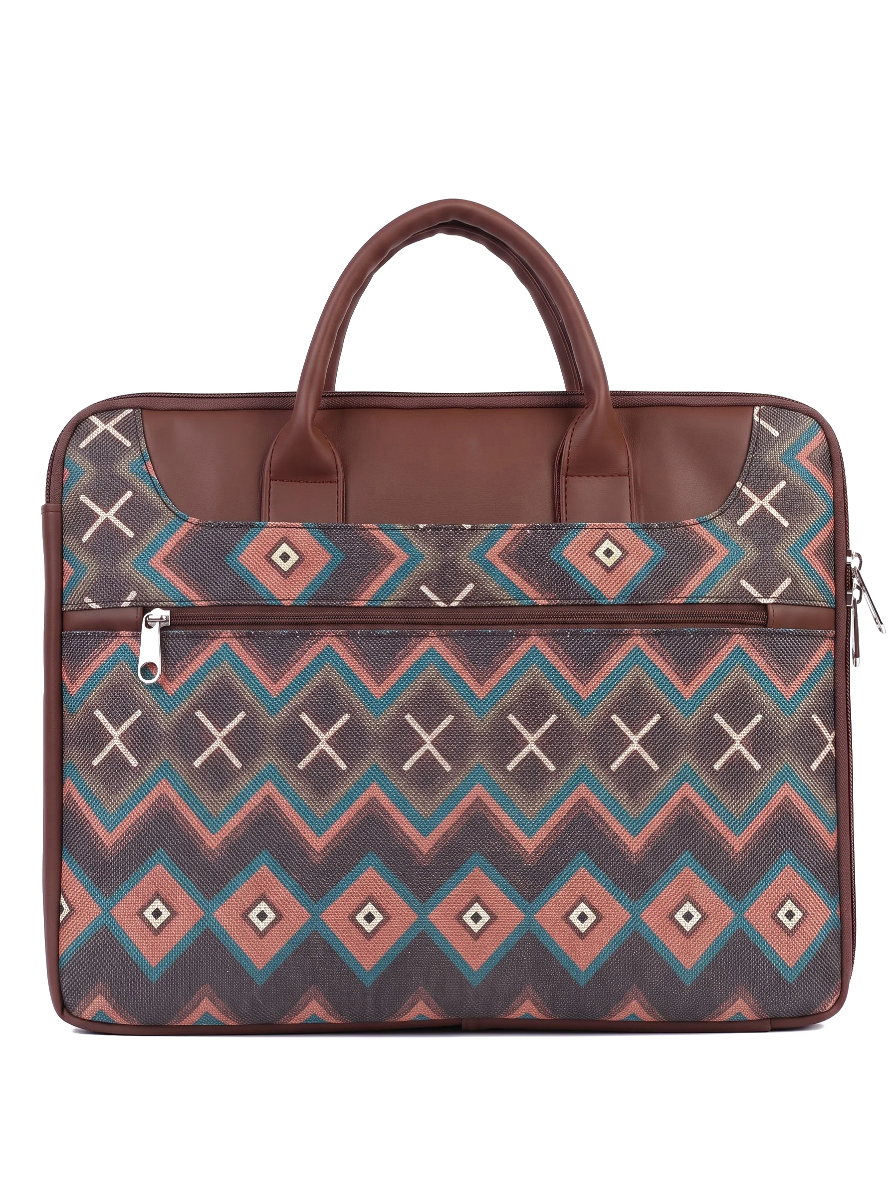 Chevron Geometric Print Laptop Bag - Image 4