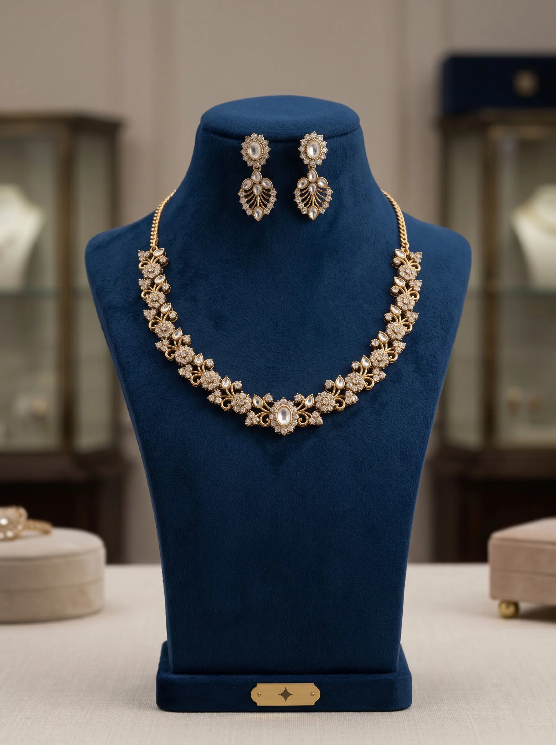Gold Kundan Pearl Set - Image 4