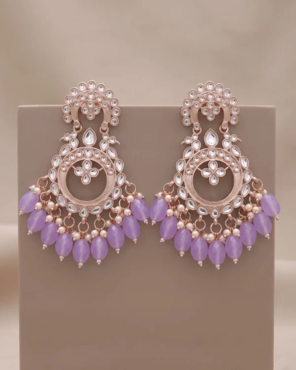 Purple Pearl Chandelier Earrings