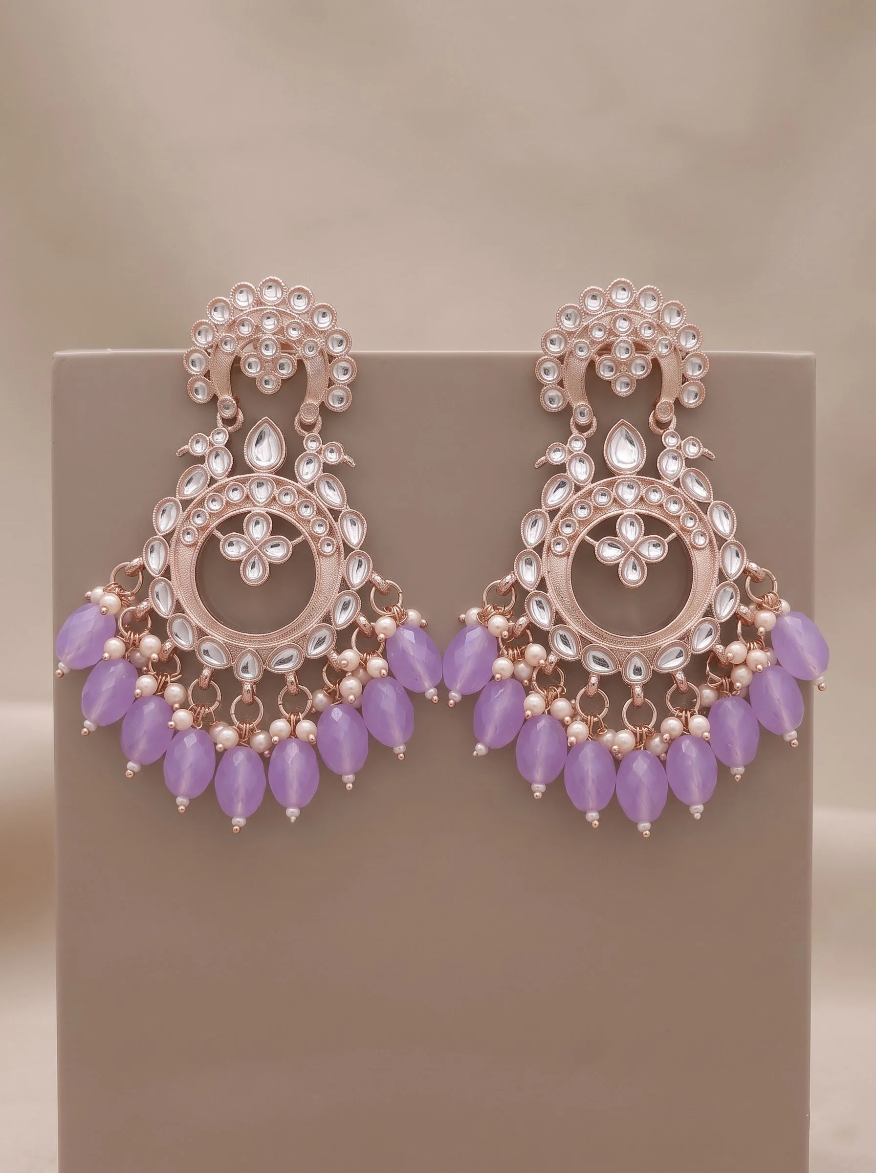 Purple Pearl Chandelier Earrings