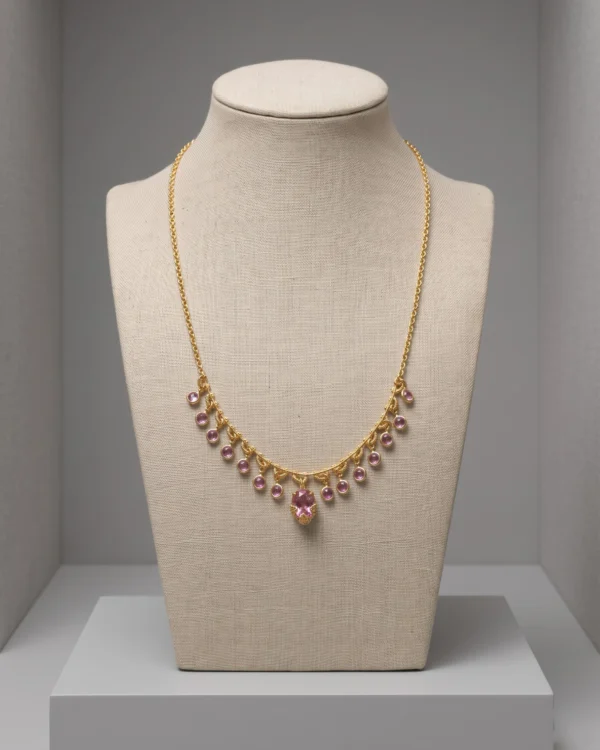 Pink Drop Chain Necklace