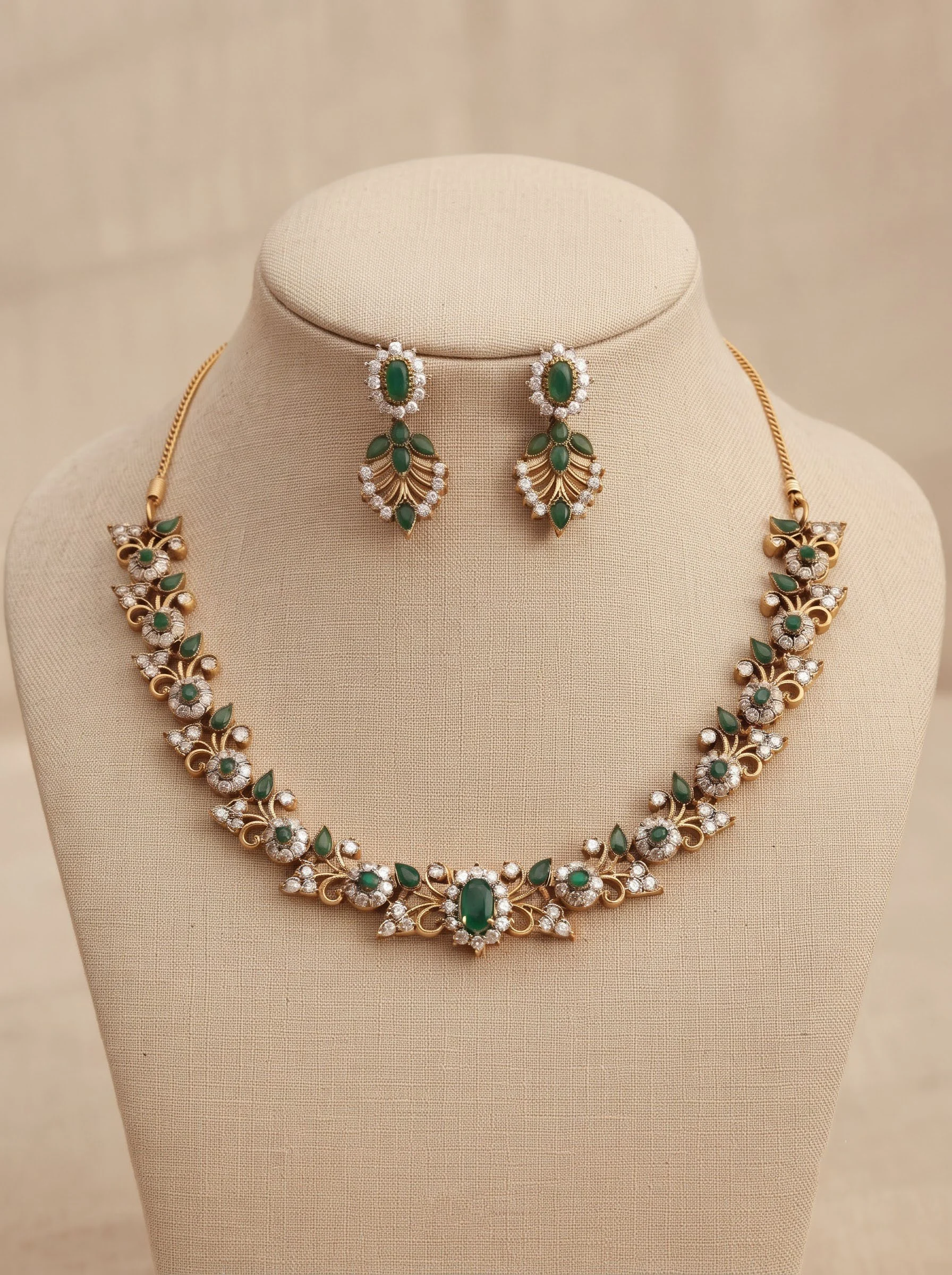 Gold Emerald Pearl Set - Image 5