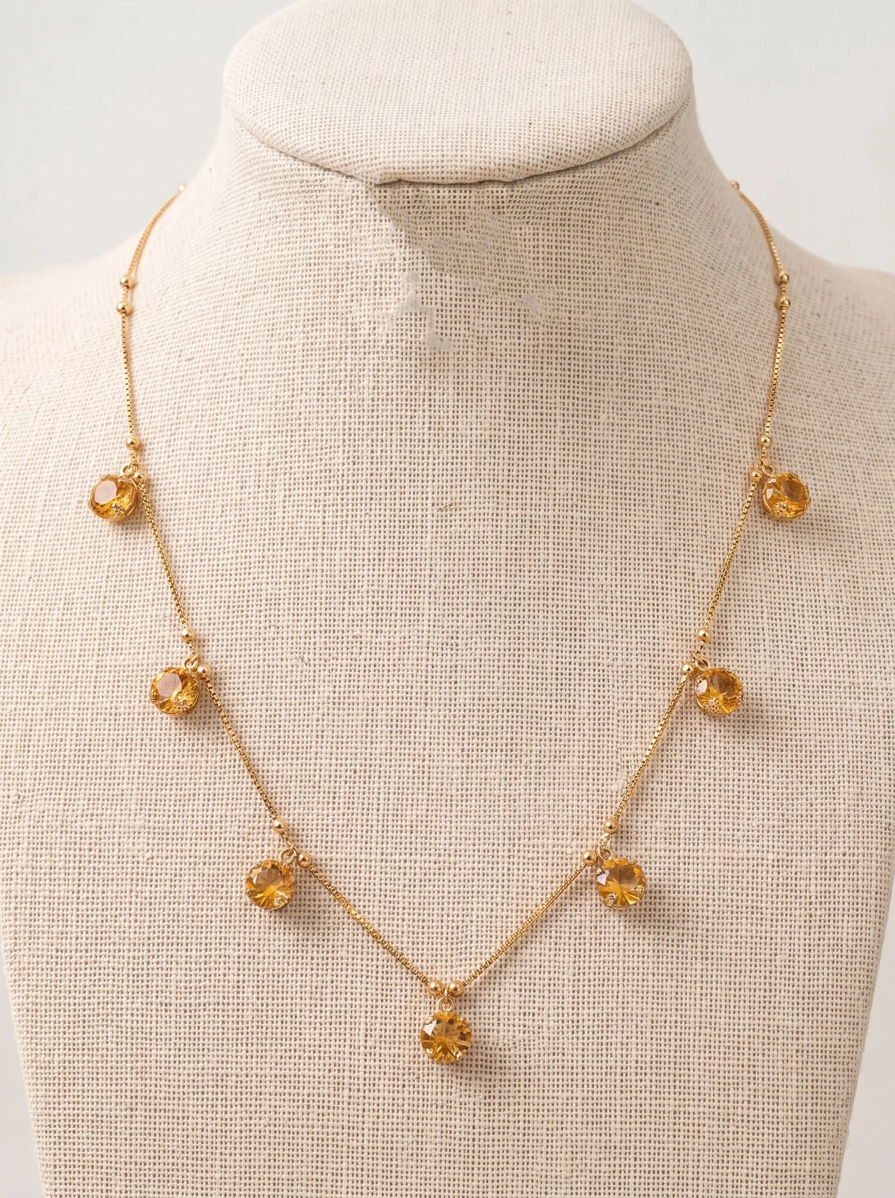 Gold Yellow Floral Necklace - Image 2