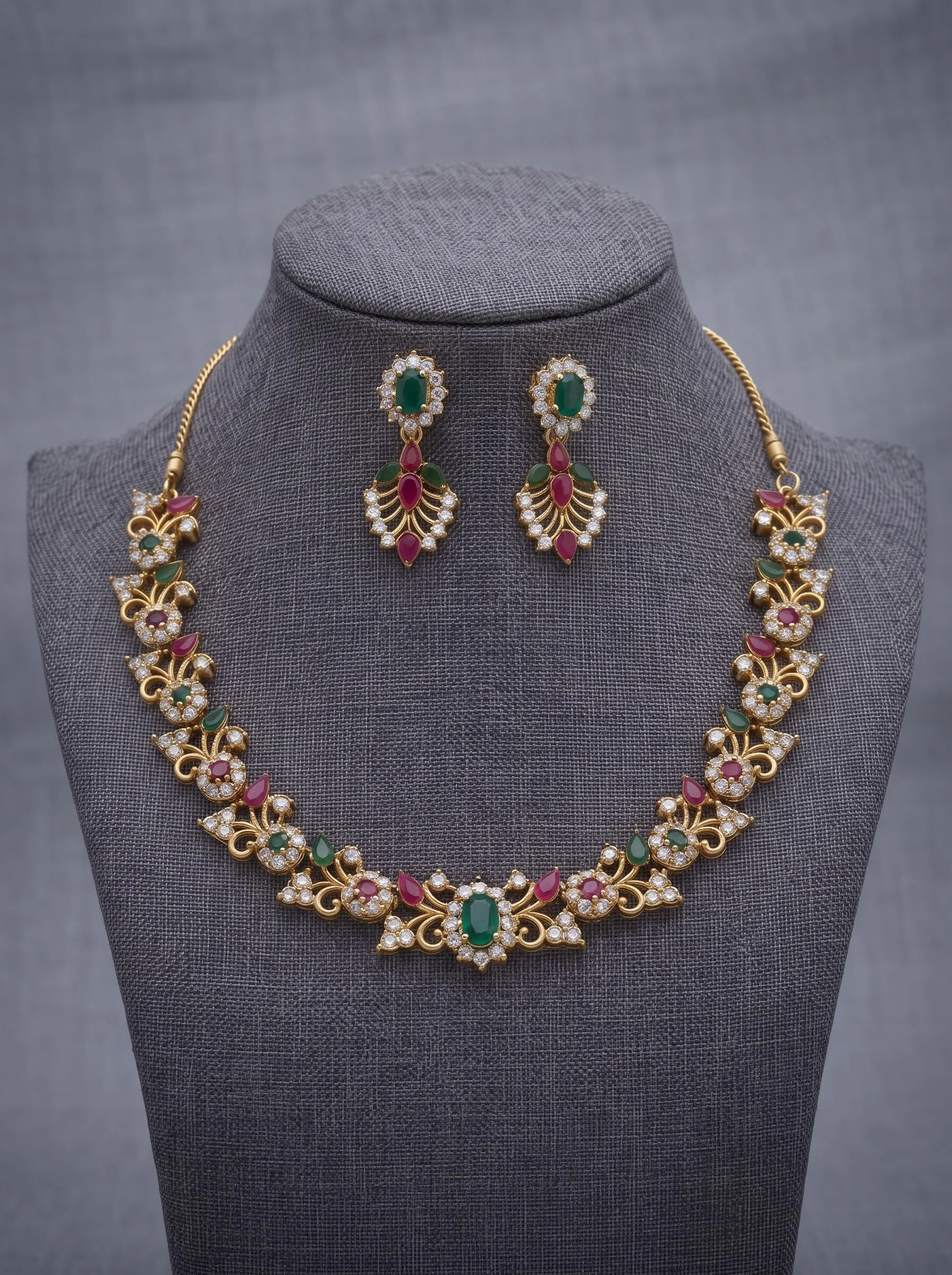 Gold Ruby Emerald Set