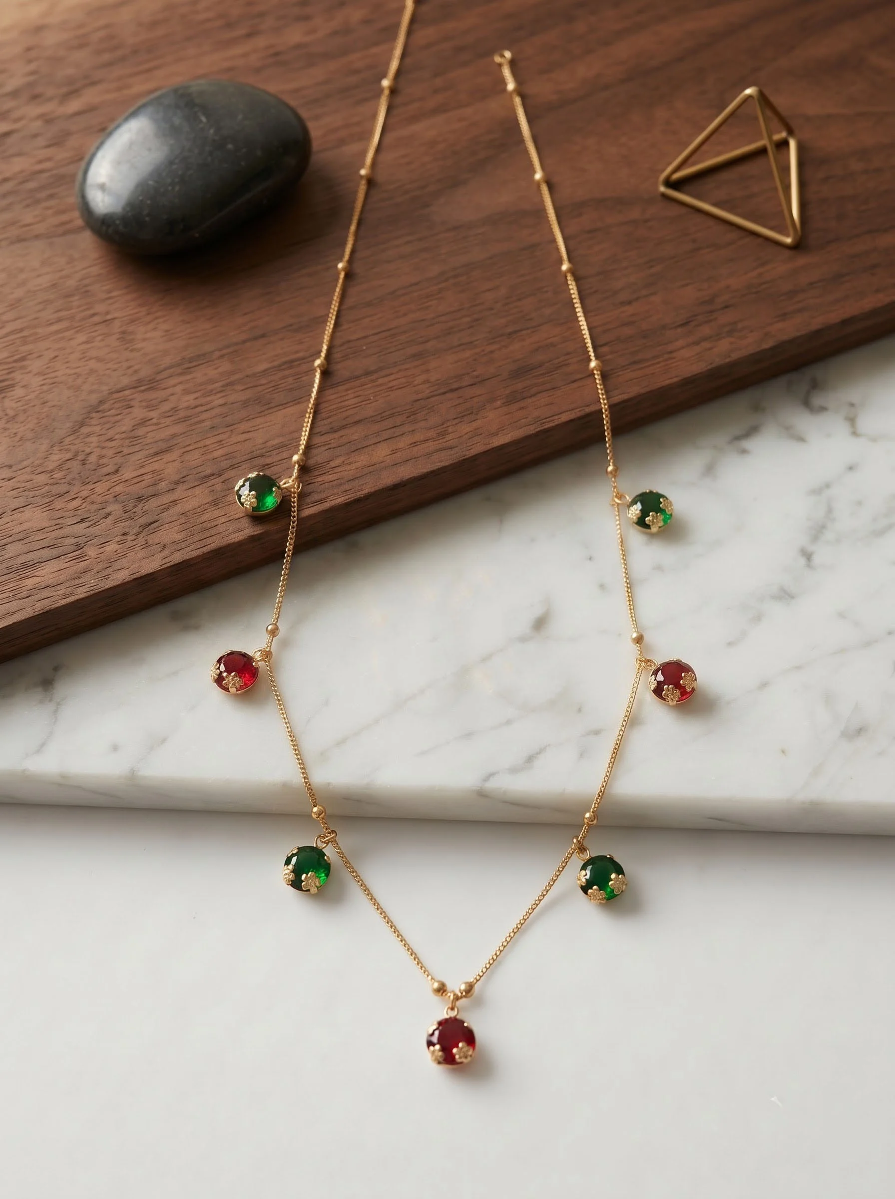 Gold Multi Floral Necklace - Image 5
