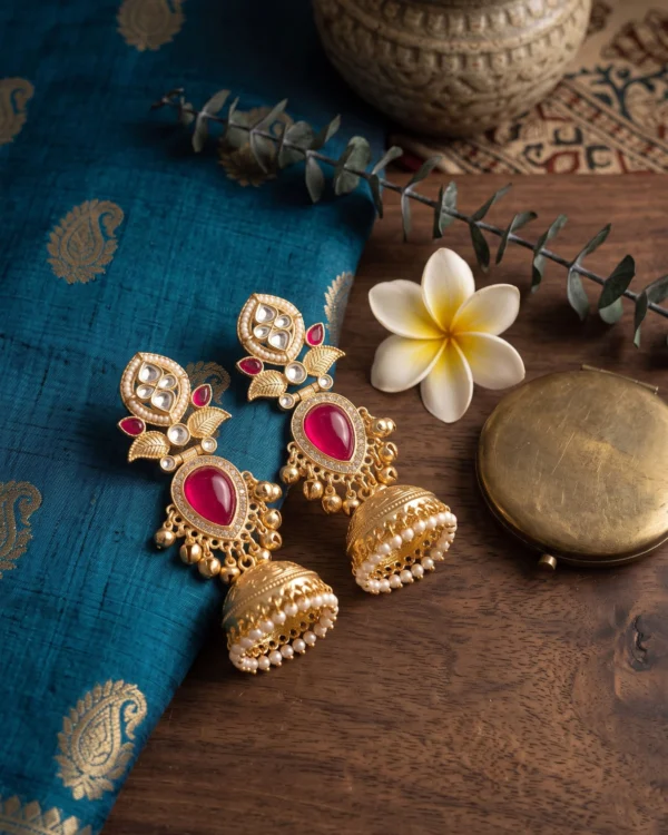 Royal Ruby Kundan Jhumka