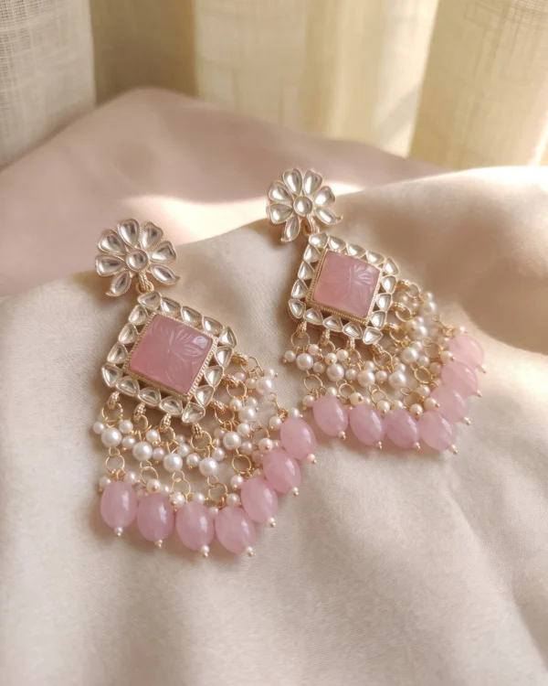 Pink Pearl Drop Earrings