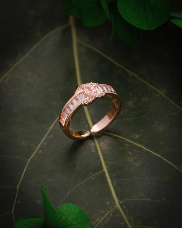 Rose Gold Baguette Stone Ring