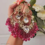 Pink Pearl Kundan Earrings