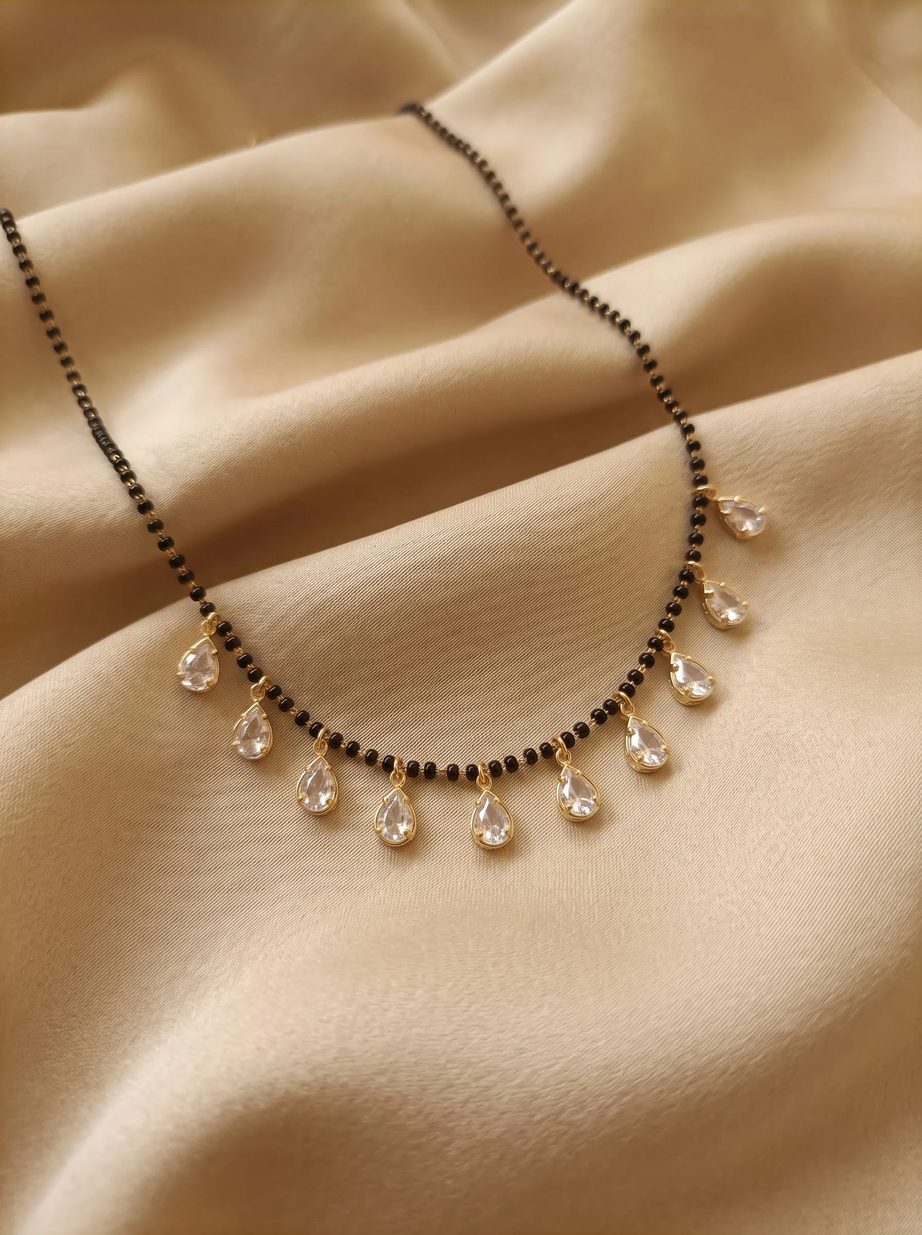 Pearl Drop Black Beads Mangalsutra - Image 5