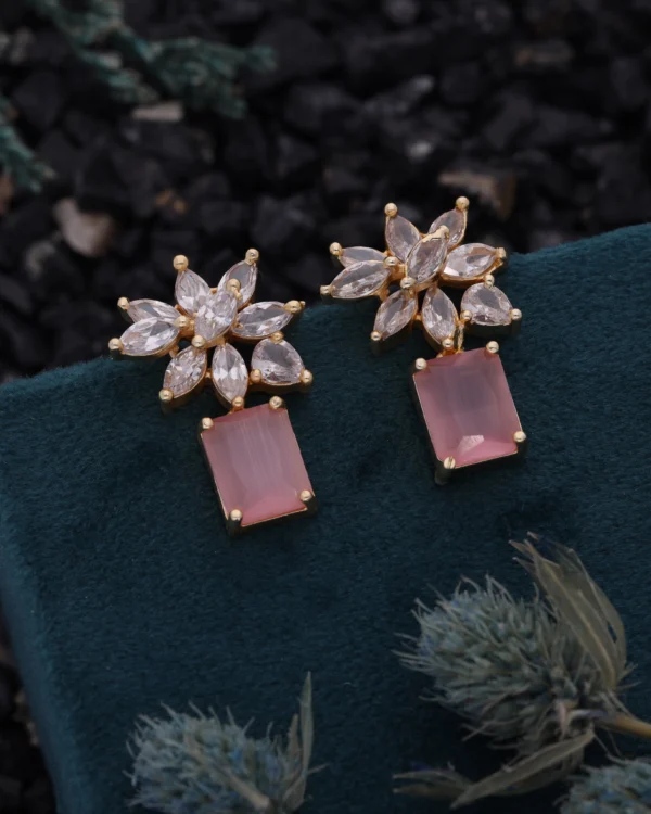 Golden Crystal Drop Earrings