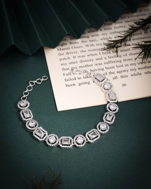 White Crystal Link Bracelet