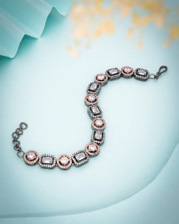 Silver Geometric Link Bracelet