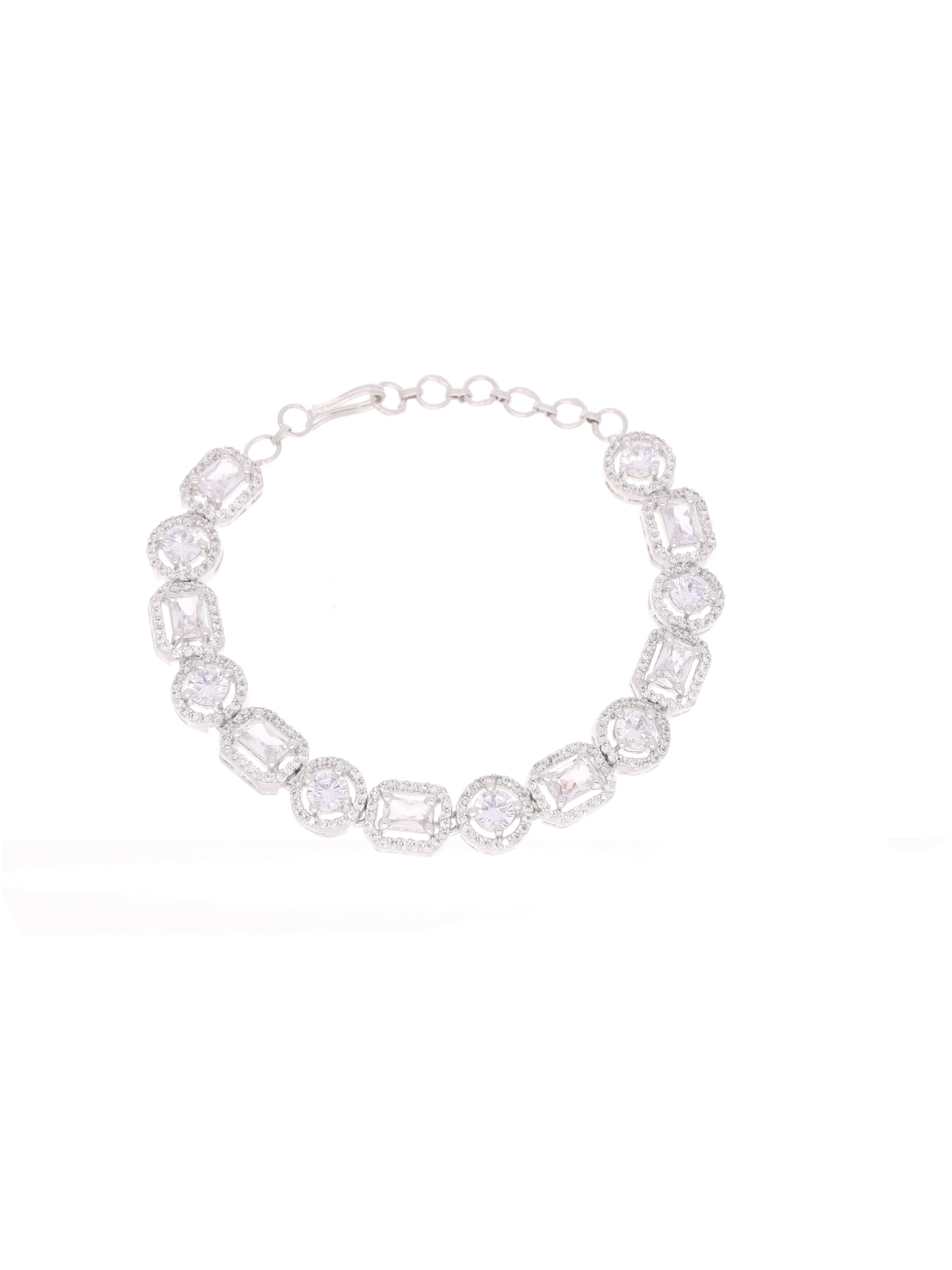 White Crystal Link Bracelet - Image 3