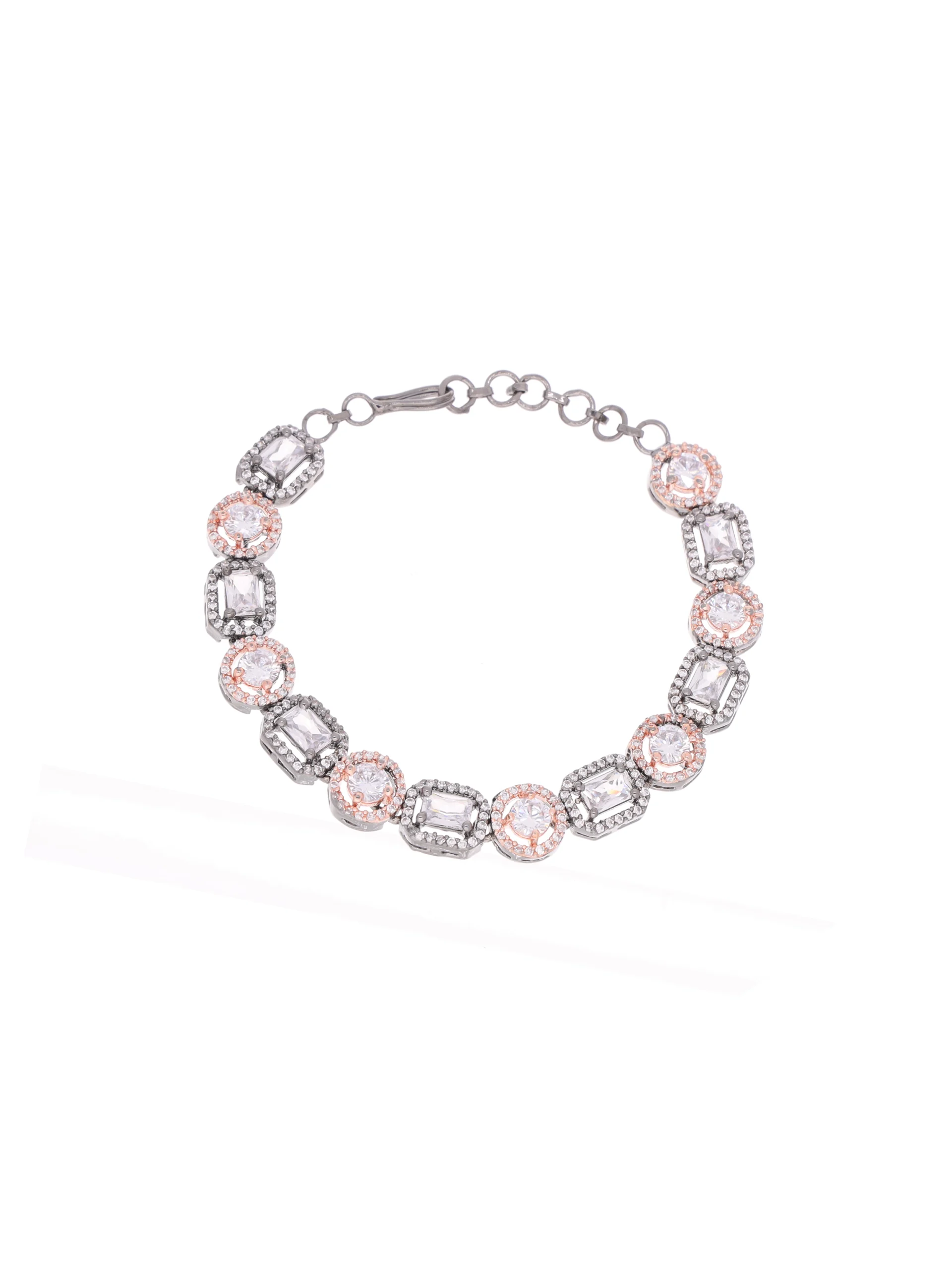 Silver Geometric Link Bracelet - Image 3