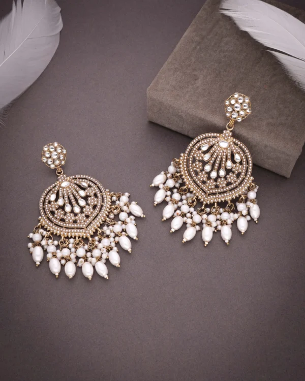 White Pearl Chandbali Earring
