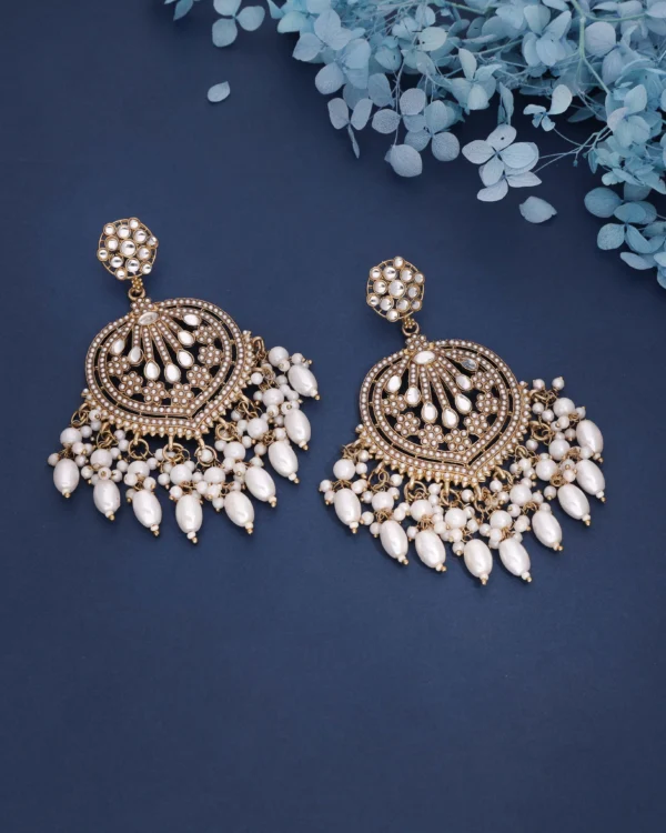 White Pearl Chandbali Earring