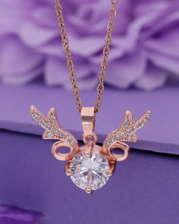 Rose Gold Reindeer Pendant