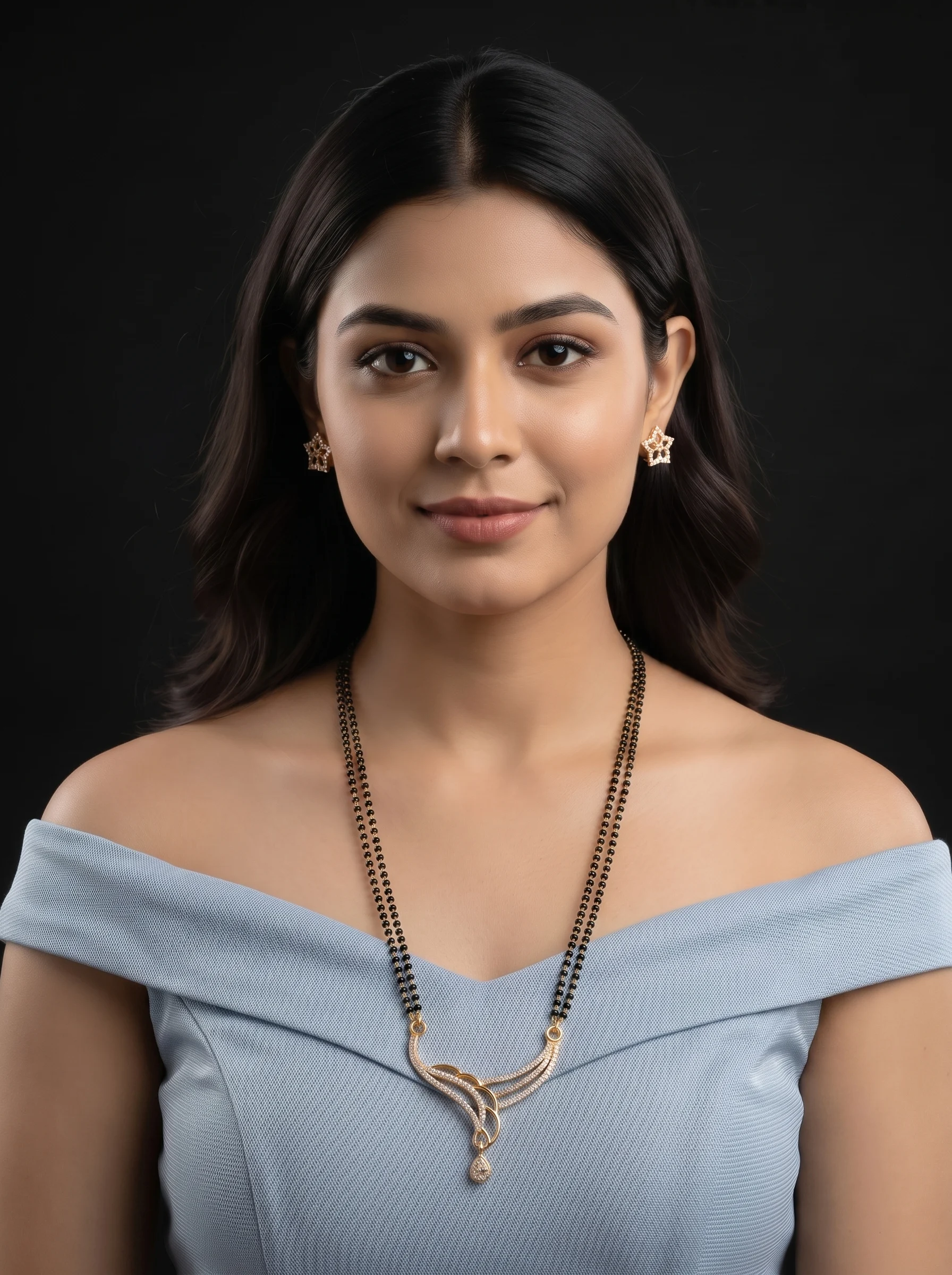 Gold Black Bead Mangalsutra - Image 3