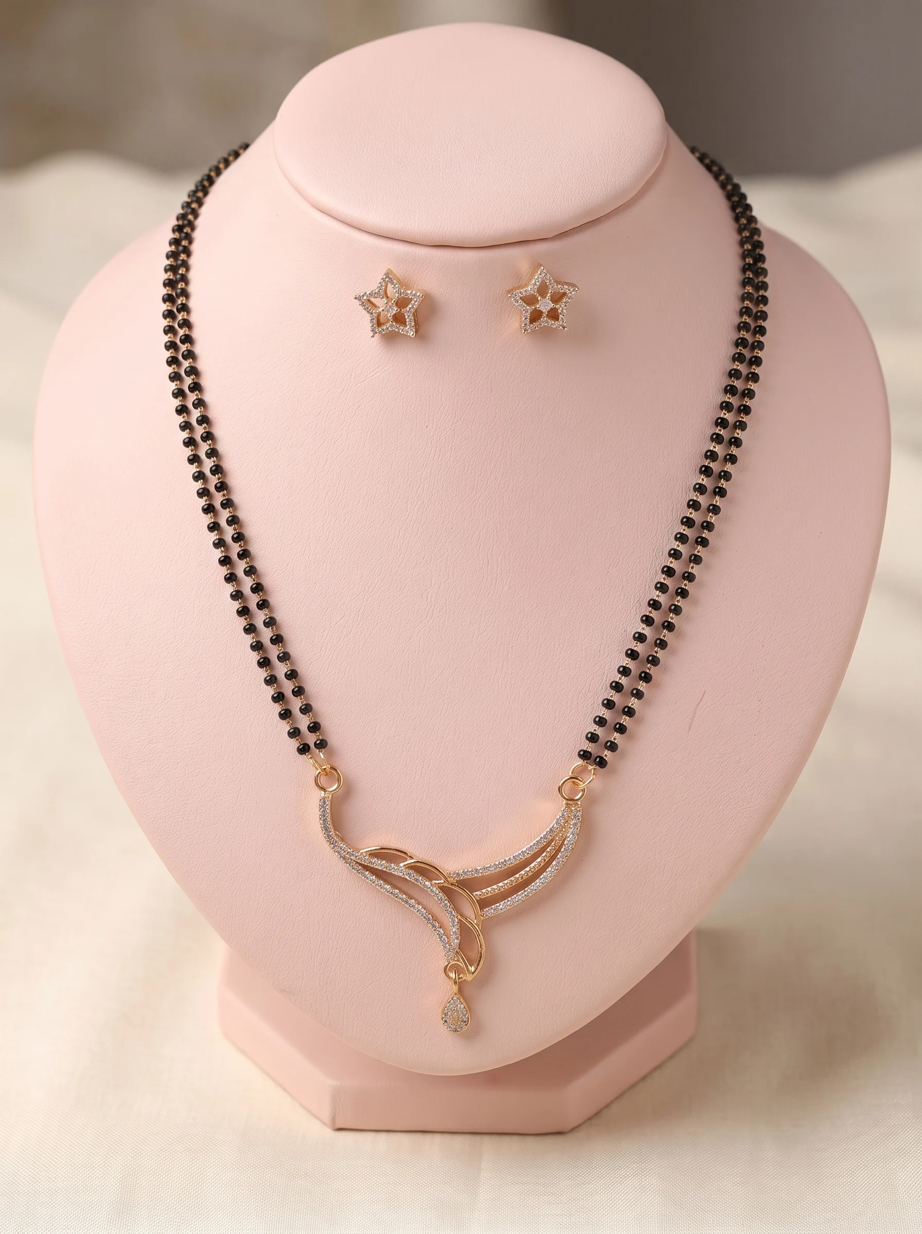 Gold Black Bead Mangalsutra