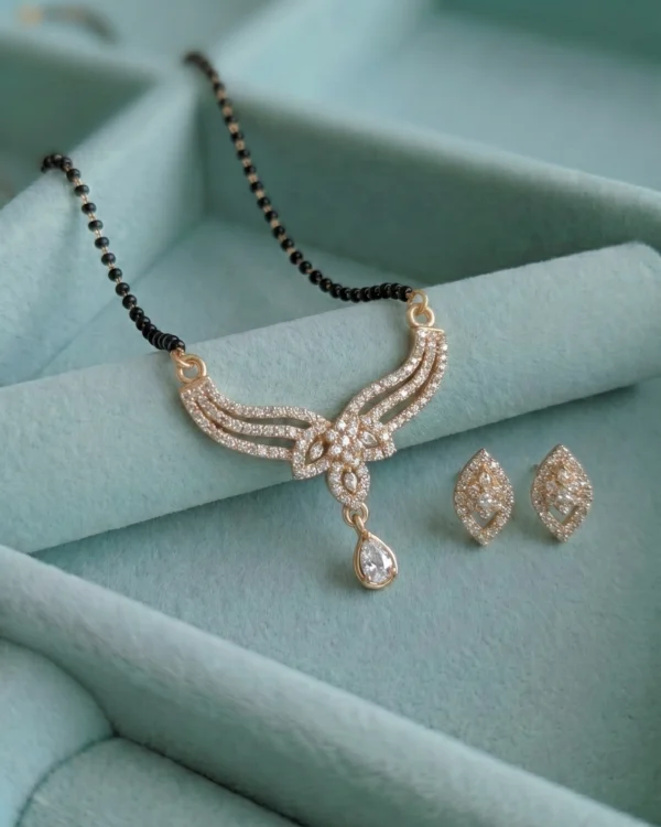 Golden Floral Curve Mangalsutra