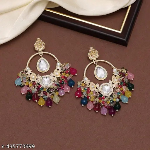 Traditional Multicolor Kundan Earrings