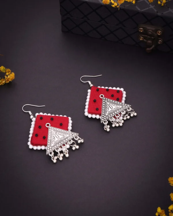 Boho Red Drop Earrings