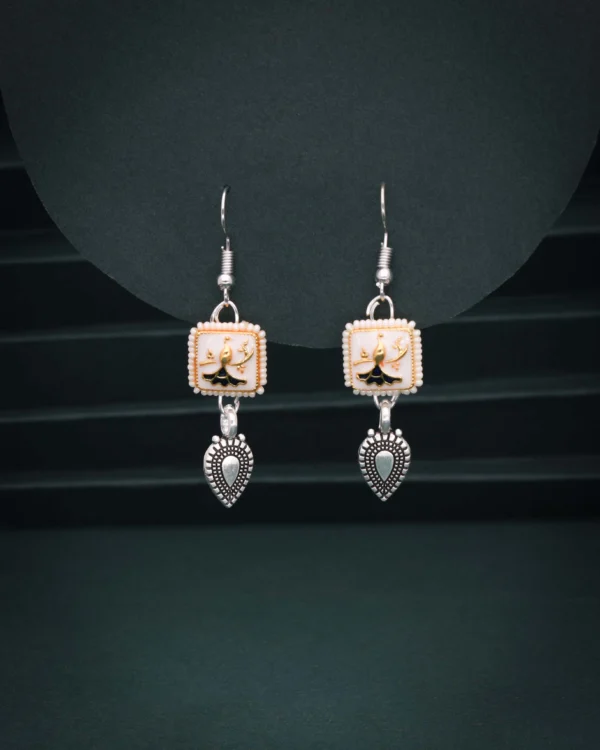 Handcrafted Printed Square Earrings