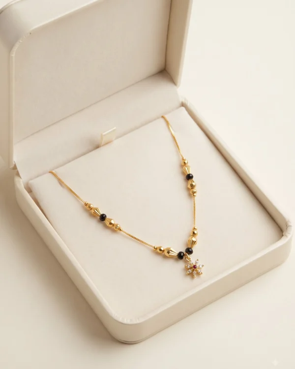 Gold Flower Charm Necklace