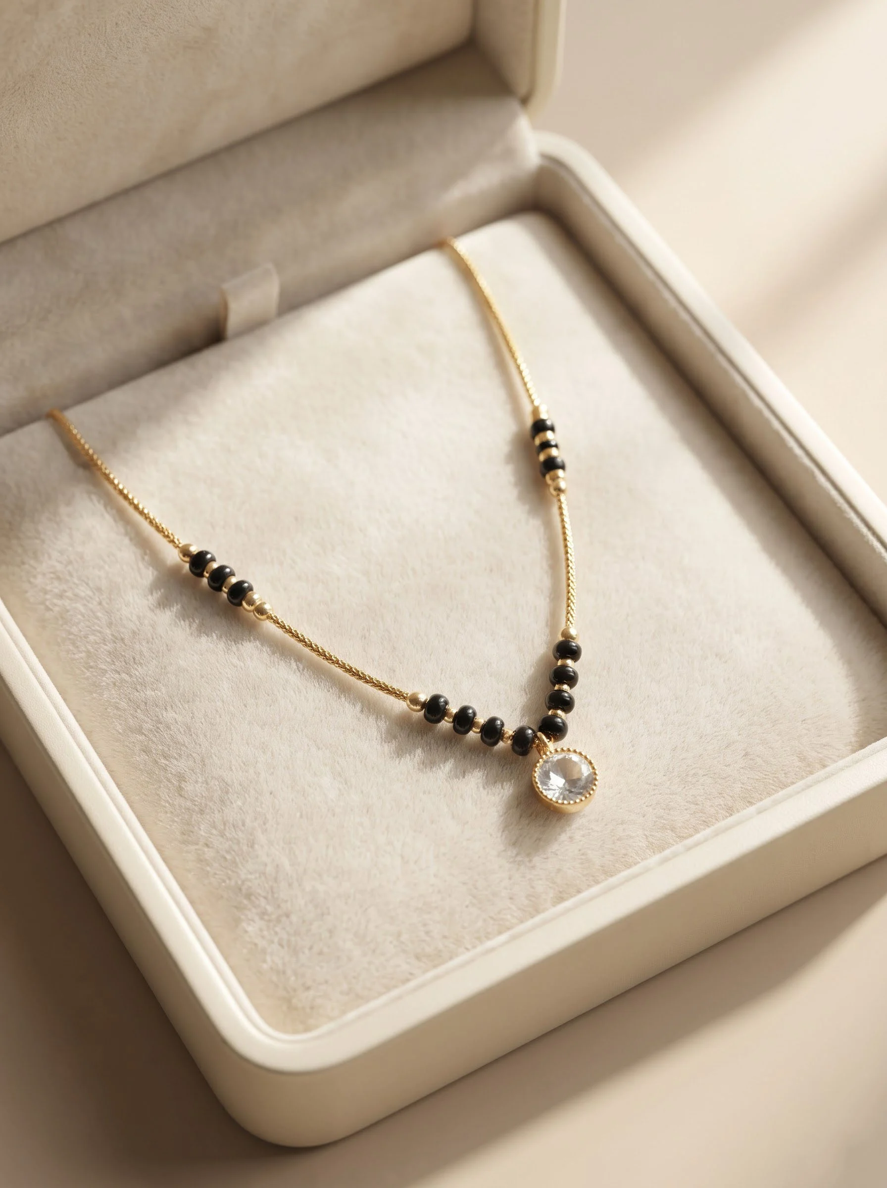 Round Stone Black Necklace - Image 2