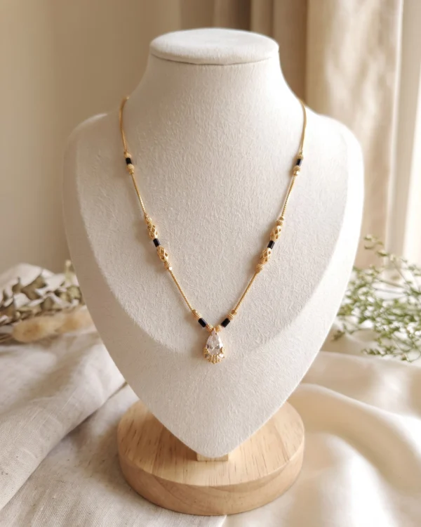 Gold Crystal Teardrop Necklace