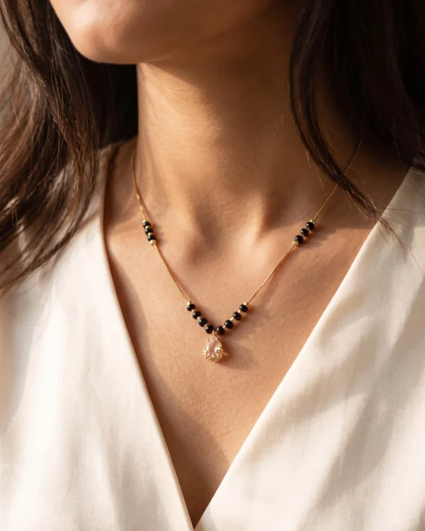 Clear Crystal Gold Necklace