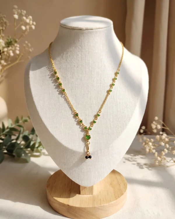 Emerald Heart Chain Necklace