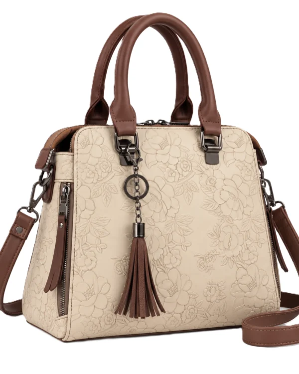 Floral Embossed Handbag