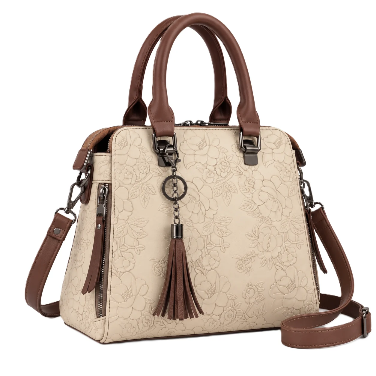 Floral Embossed Handbag