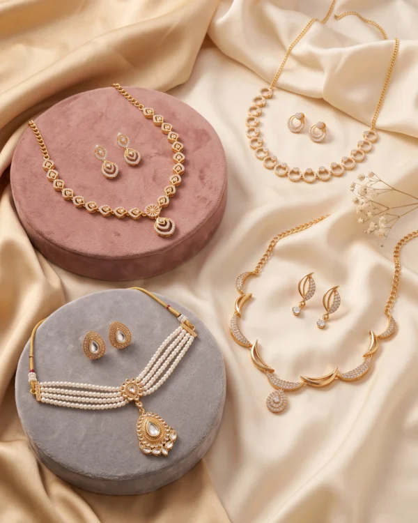 Traditional Pearl Choker Necklace Sets