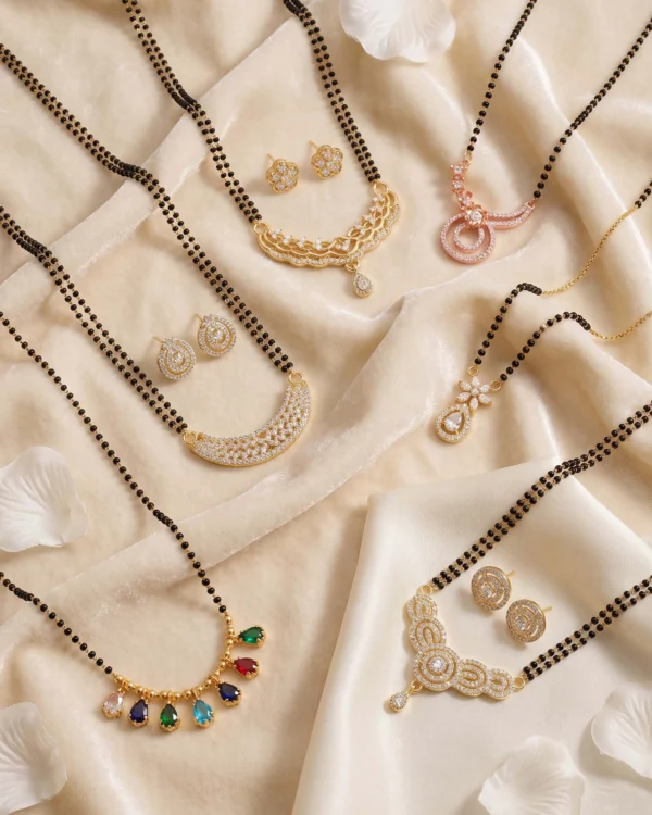 Gold Tone Rainbow Stone Mangalsutra