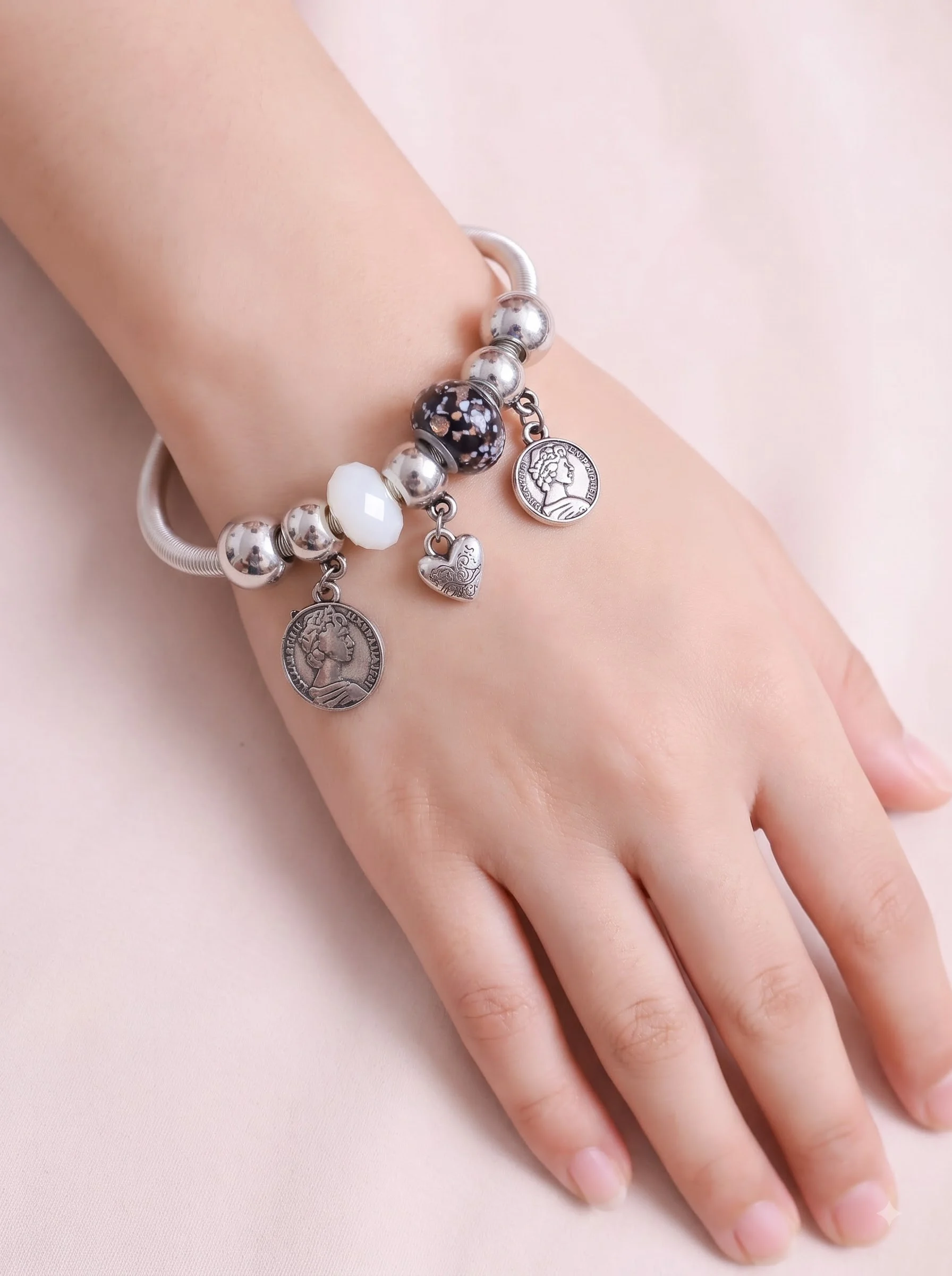 Vintage Silver Plated Charm Bracelet - Image 5