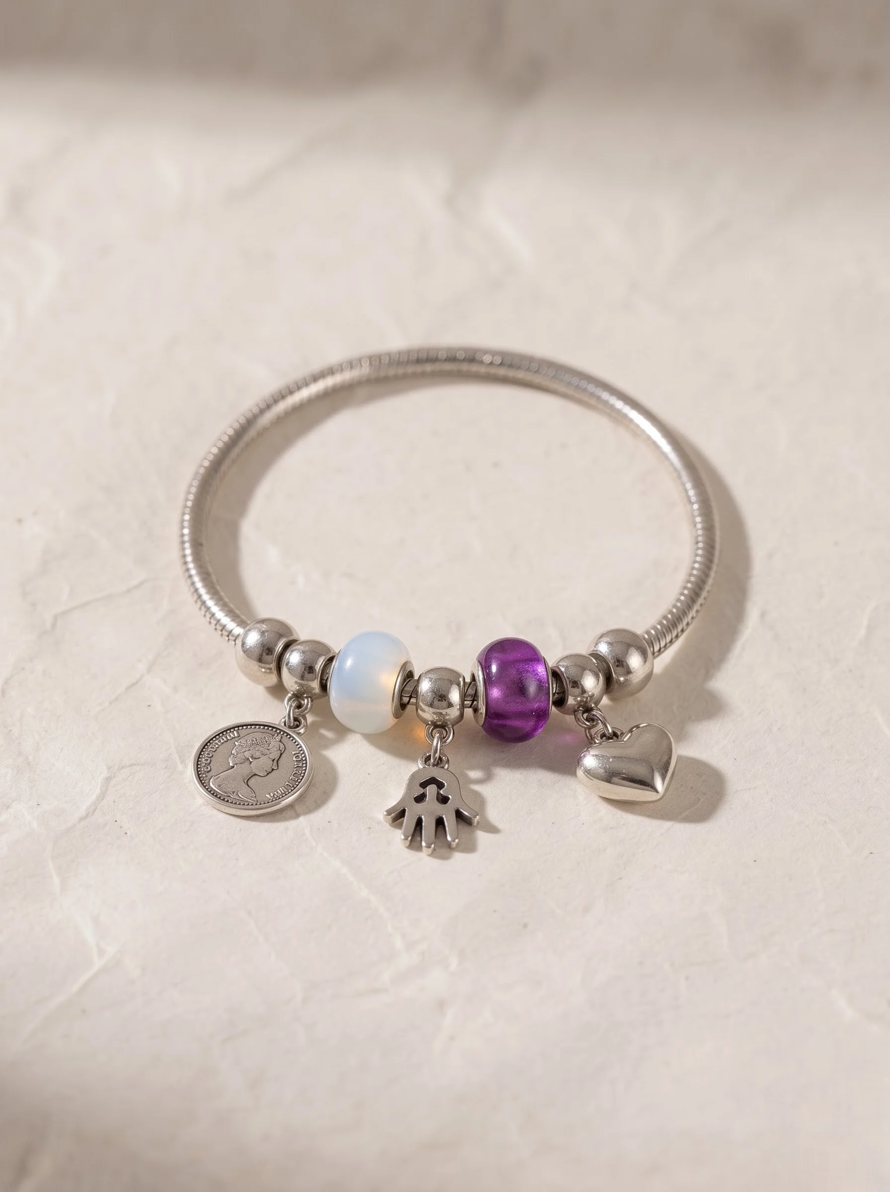 Vintage Silver Plated Charm Bracelet - Image 3