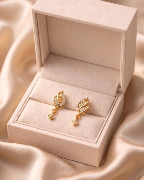 Gold Floral Drop Earrings