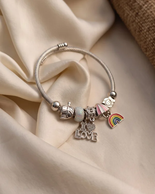 Premium Silver Plated Charm Bracelet